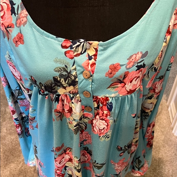 Floral Print Women's Tunic Top - Picture 3 of 6